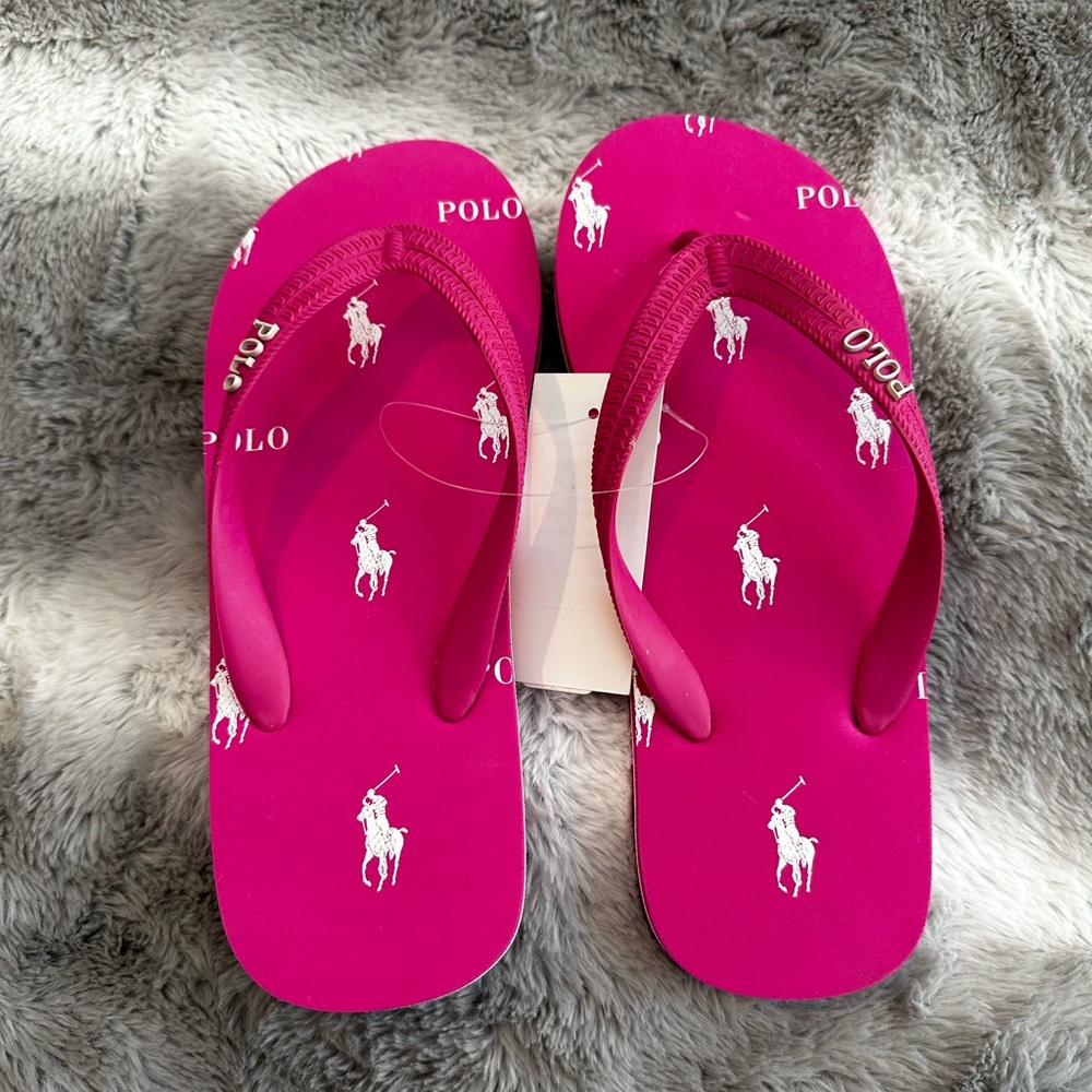 Ralph Lauren hot pink flip flops - Picture 4 of 4